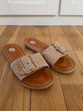 Yellow Box Woven Slide Sandal